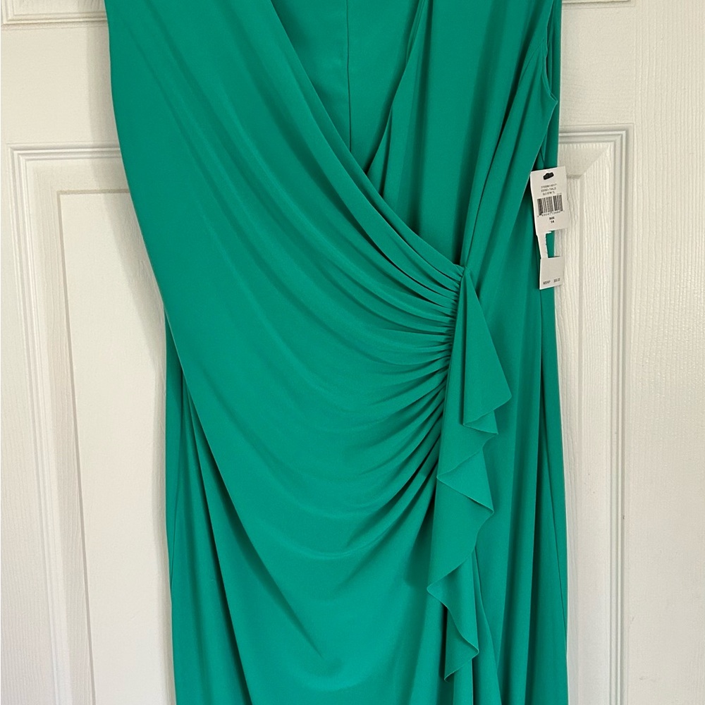 American Living Green Asymmetrical Sheath Dress